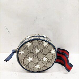 Authentic Gucci Waist Pouch Sherry Line Brown PVC mn302-030326